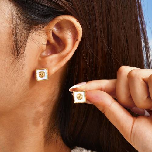 Wholesale Stainless Steel Rose Earrings