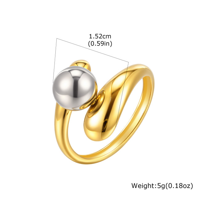 Wholesale Stainless Steel Bead Open Ring