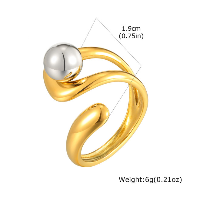 Wholesale Stainless Steel Bead Open Ring