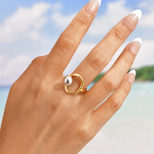 Wholesale Stainless Steel Bead Open Ring