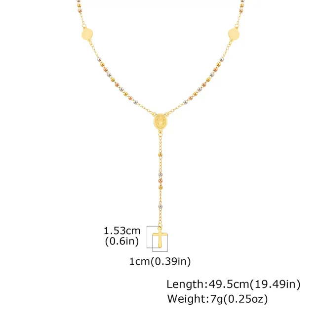 Wholesale Stainless Steel Crucifix Madonna Necklace