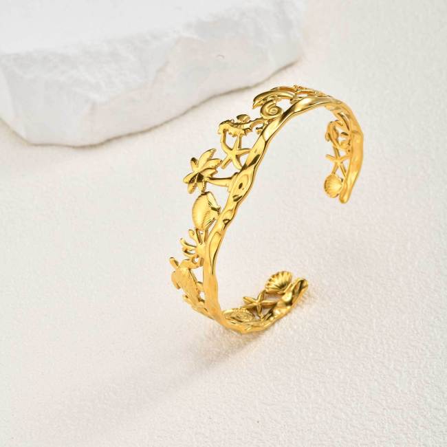 Wholesale Stainless Steel Coconut Shell Open Bangle