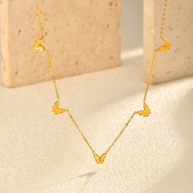 Wholesale Stainless Steel Butterfly Necklace
