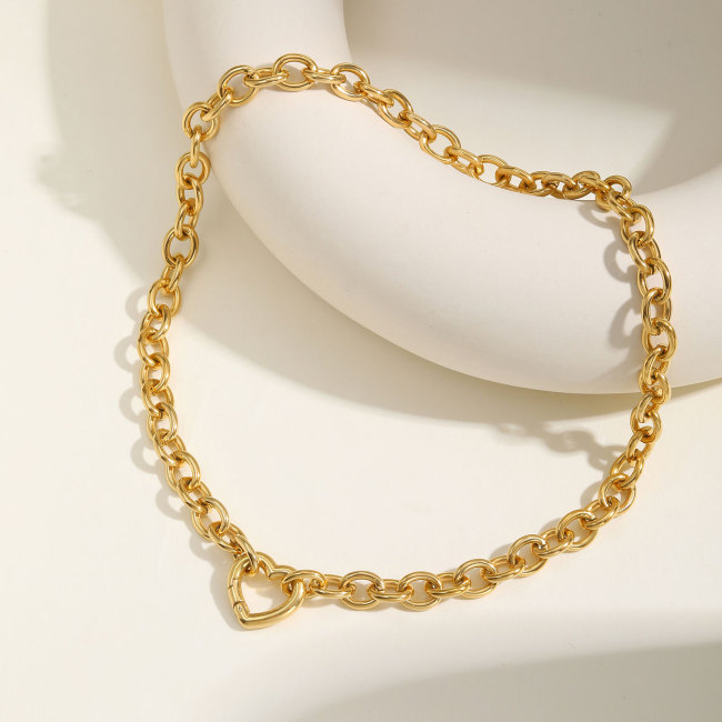 Wholesale Stainless Steel Heart Clasp Necklace