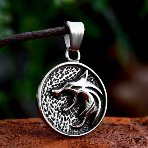 Wholesale Stainless Steel New Hip Hop Men's Wolf Head Pendant
