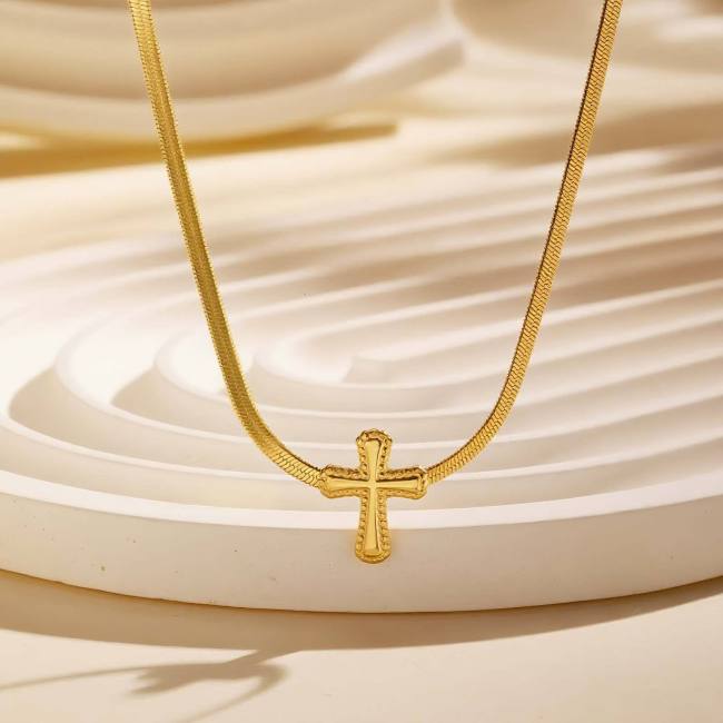 Wholesale Stainless Steel Gold Cross Necklace