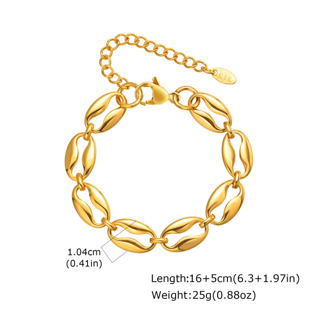 Wholesale Stainless Steel Chunky Gold Bracelet