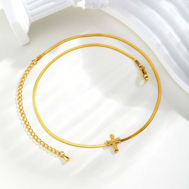 Wholesale Stainless Steel Gold Cross Necklace