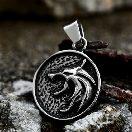 Wholesale Stainless Steel New Hip Hop Men's Wolf Head Pendant