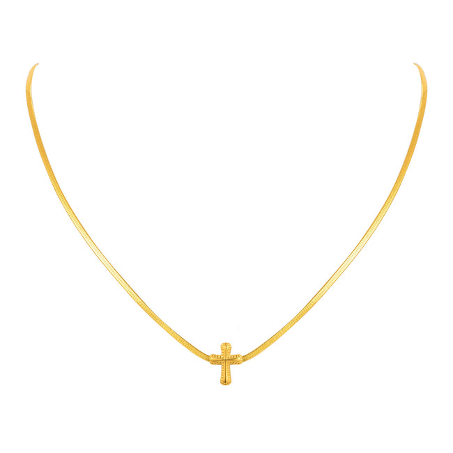 Wholesale Stainless Steel Gold Cross Necklace