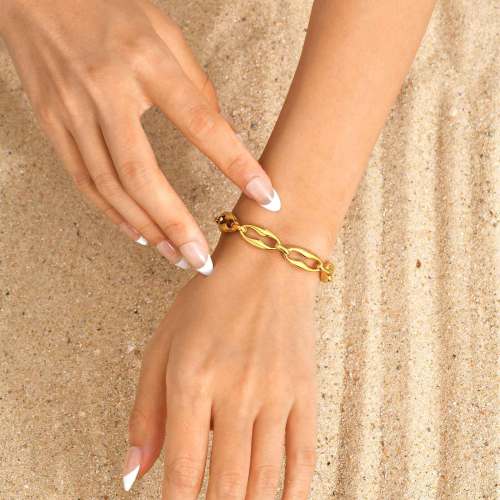 Wholesale Stainless Steel Chunky Gold Bracelet