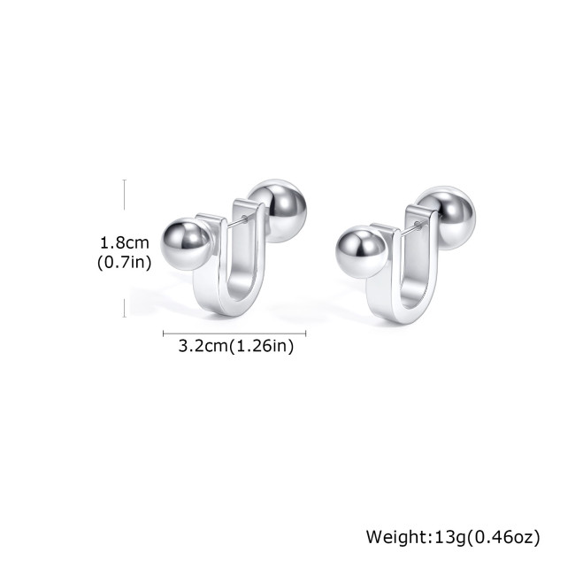 Wholesale Stainless Steel U-Shaped Fashion Earrings