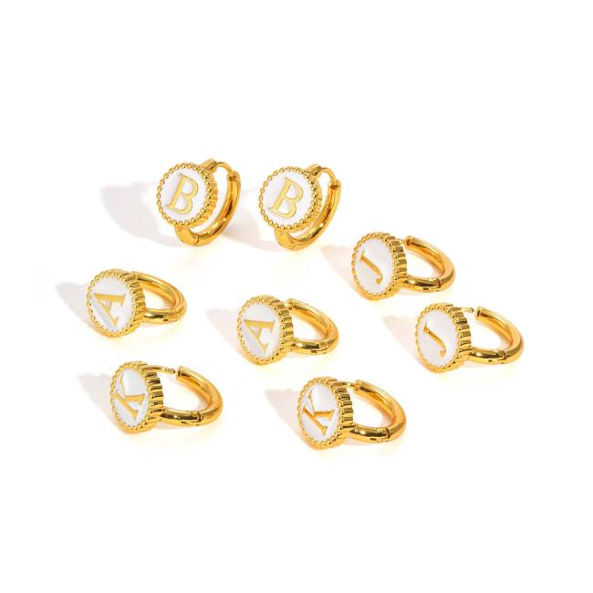 Wholesale Stainless Steel Alphabet Earrings