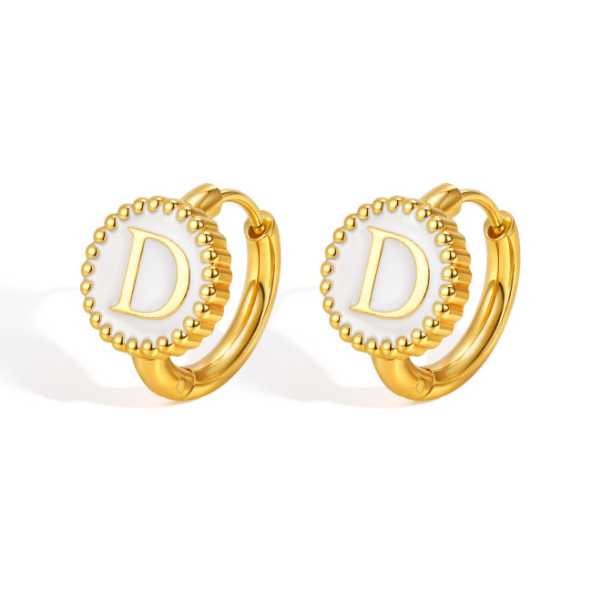 Wholesale Stainless Steel Alphabet Earrings