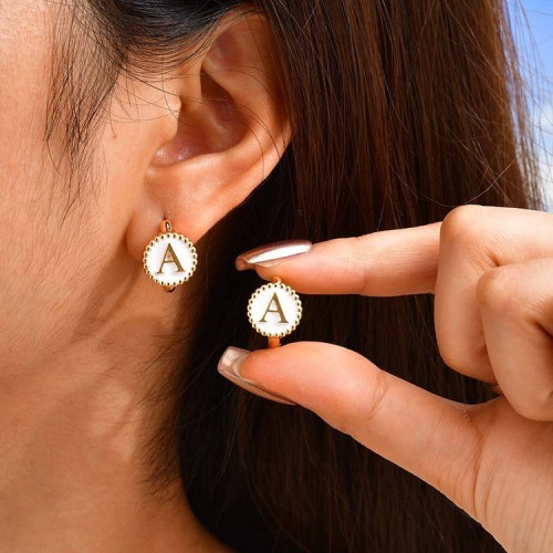 Wholesale Stainless Steel Alphabet Earrings