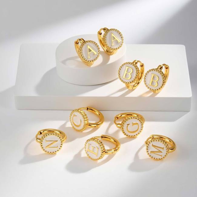 Wholesale Stainless Steel Alphabet Earrings