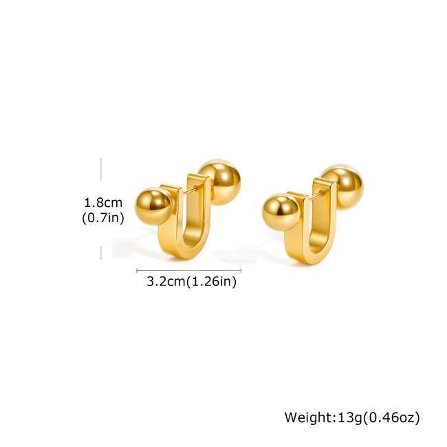 Wholesale Stainless Steel U-Shaped Fashion Earrings