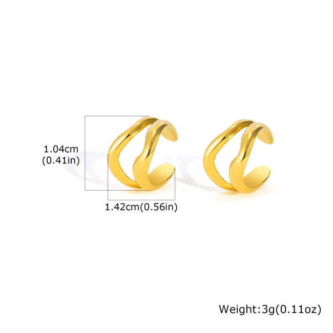 Wholesale Stainless Steel Wave Ear Clips