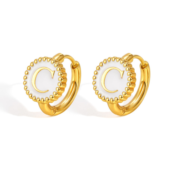 Wholesale Stainless Steel Alphabet Earrings