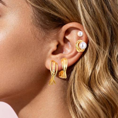 Wholesale Copper Four-Piece Pearl Earrings