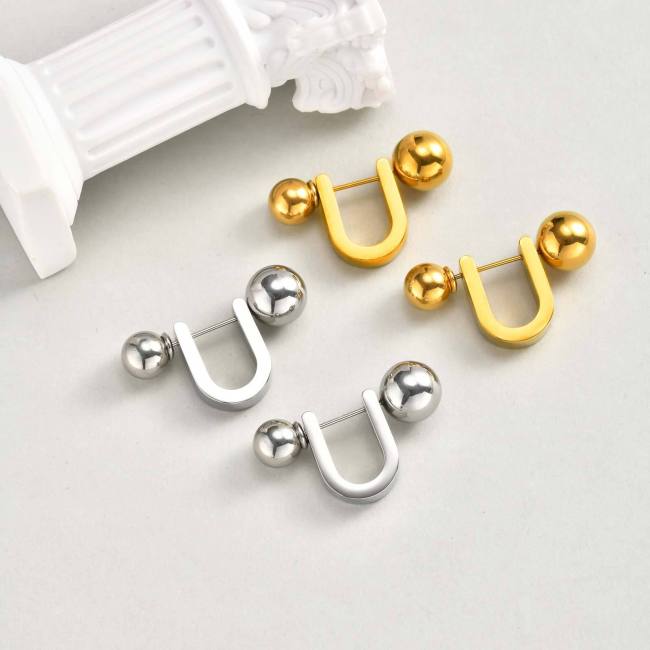 Wholesale Stainless Steel U-Shaped Fashion Earrings