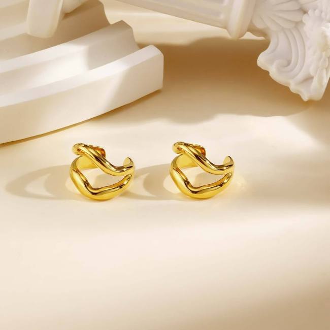 Wholesale Stainless Steel Wave Ear Clips