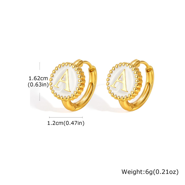 Wholesale Stainless Steel Alphabet Earrings