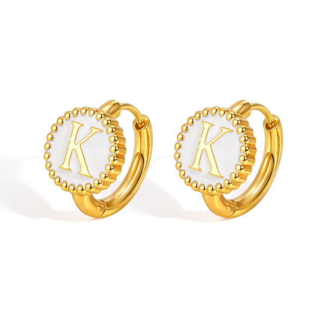 Wholesale Stainless Steel Alphabet Earrings