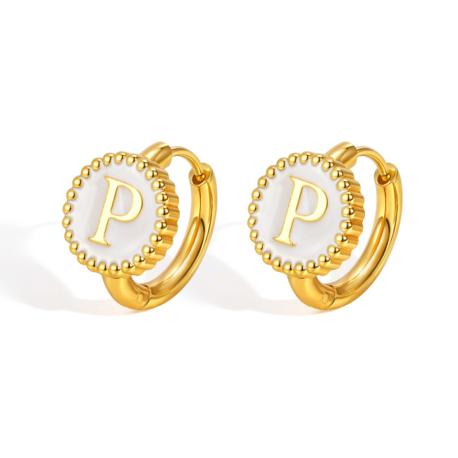 Wholesale Stainless Steel Alphabet Earrings