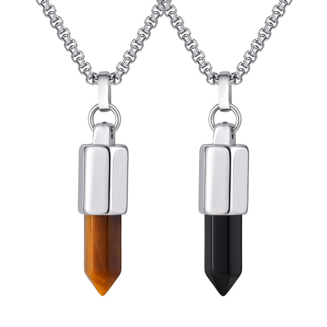 Wholesale Stainless Steel Tiger Eye Agate Pendant