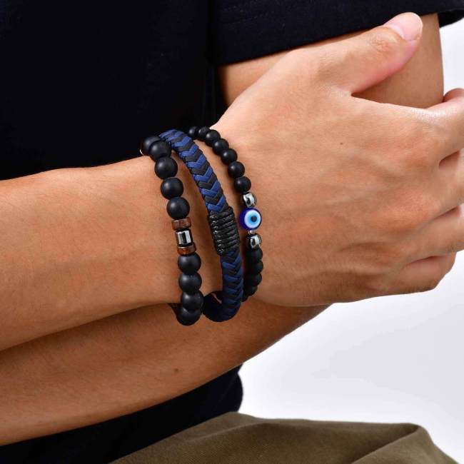 Wholesale Agate Beads Volcanic Stone Stacking Bracelet