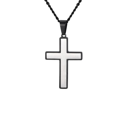 Wholesale Stainless Steel Black Cross Pendants