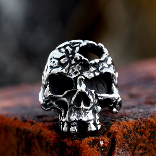 Wholesale Stainless Steel Cracked Skull Ring