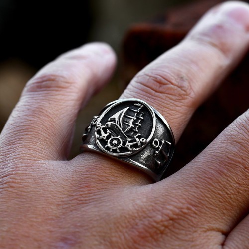 Wholesale Stainless Steel Sail Men's Ring