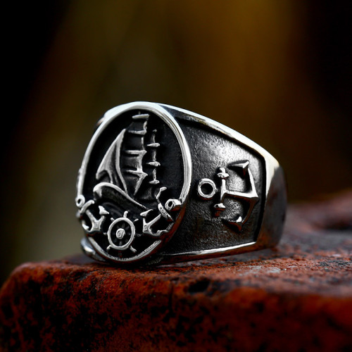 Wholesale Stainless Steel Sail Men's Ring