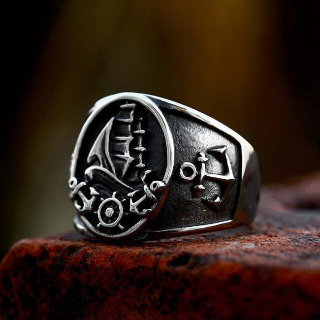 Wholesale Stainless Steel Sail Men's Ring