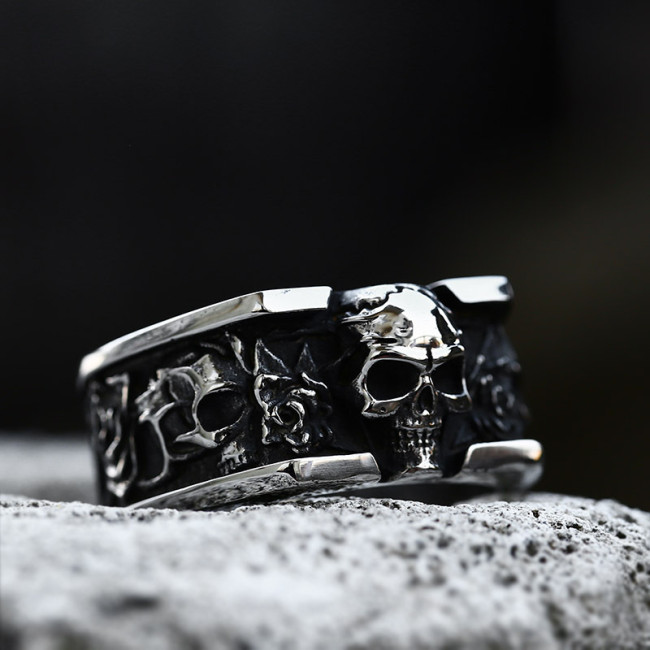 Wholesale Stainless Steel Skull Men's Ring