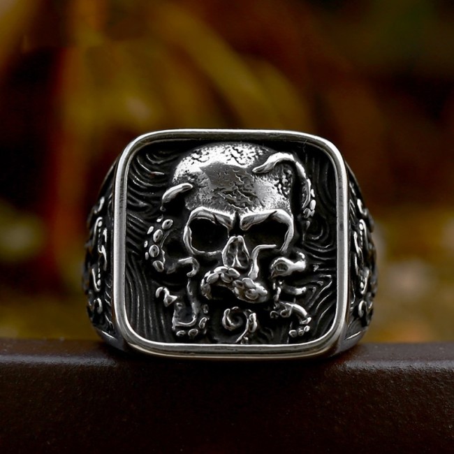 Wholesale Stainless Steel Octopus Skull Ring
