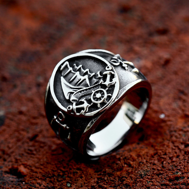 Wholesale Stainless Steel Sail Men's Ring