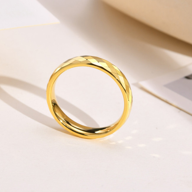 Wholesale 4mm Diamond Cut Tungsten Ring