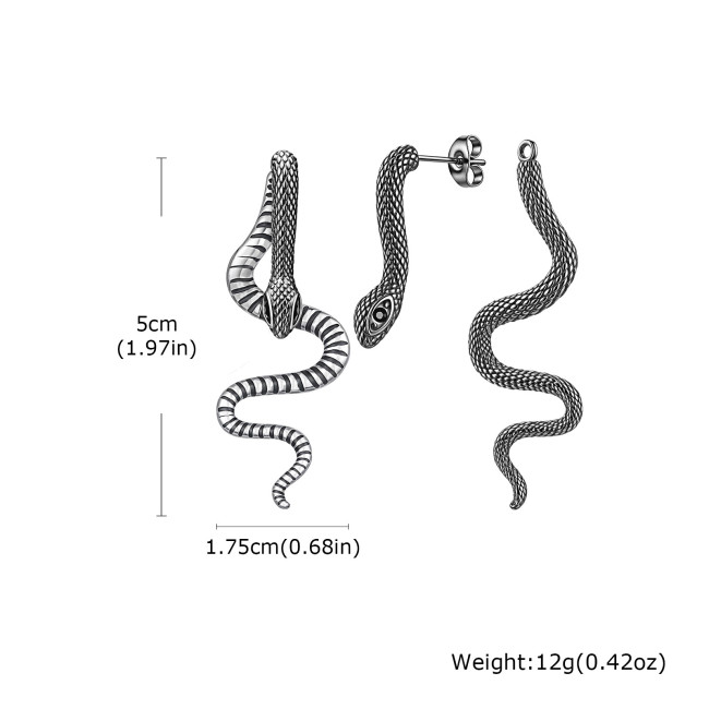 Wholesale Stainless Steel Snake Earrings