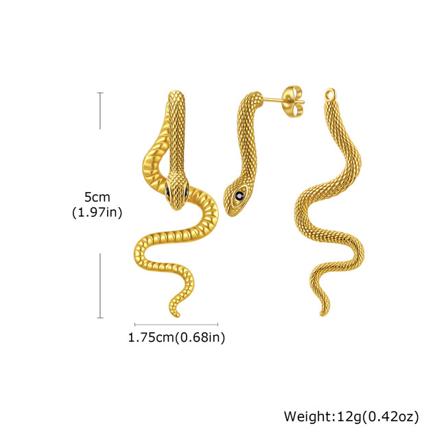 Wholesale Stainless Steel Snake Earrings