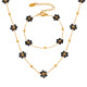 Wholesale Stainless Steel Beaded Flower Jewelry Set