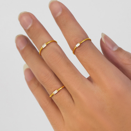 Wholesale Stainless Steel 5A Zirconia Ring