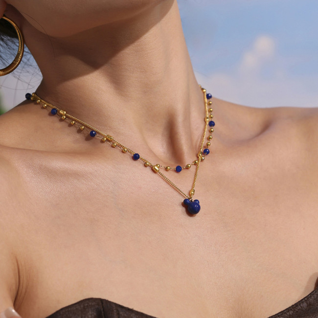 Wholesale Bear Double Layers Necklace
