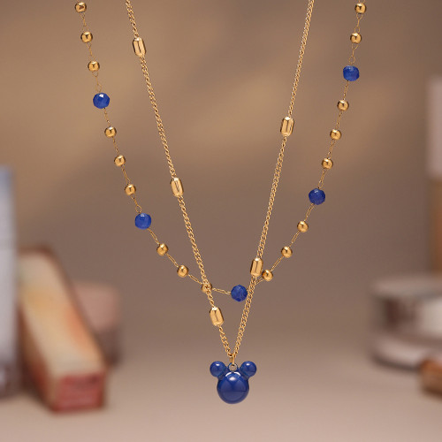 Wholesale Bear Double Layers Necklace