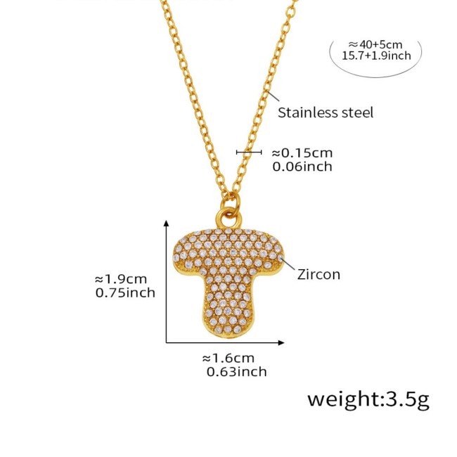Wholesale Stainless Steel 5A CZ Initial Necklace