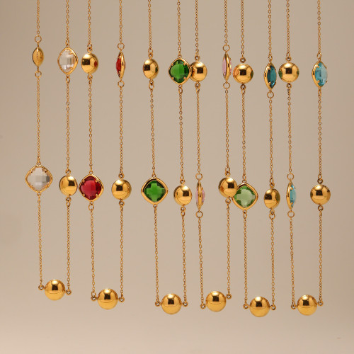 Wholesale Stainless Steel Czech Glass Long Necklace