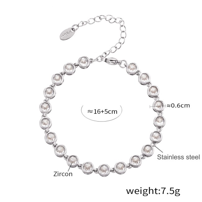 Wholesale 3A Zirconia PVD Plated Stainless Steel Jewelry Set