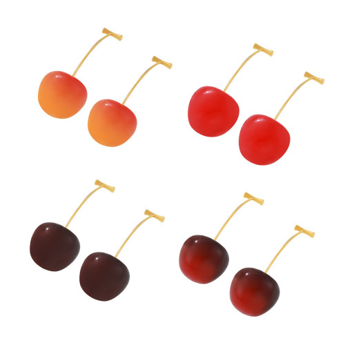 Wholesale Stainless Steel Resin Cheery Earrings